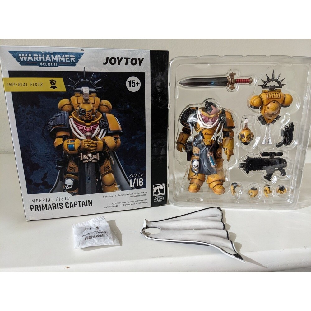 JoyToy Warhammer 40K Imperial Fists Primaris Captain 1:18 Action Figure READ